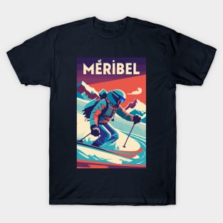 A Vintage Travel Art of Meribel - France T-Shirt